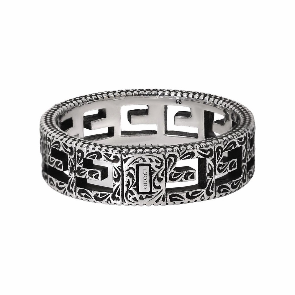 Gucci Square GG Silver Rings - Picture 1 of 9